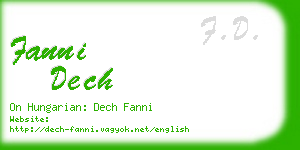fanni dech business card